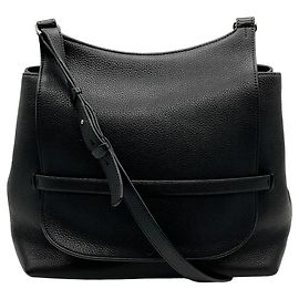 The Row Black Pebbled Leather Sideby Shoulder Bag Black