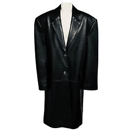 Magda Butrym Oversized Lammleder Mantel Schwarz Schwarz