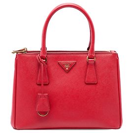 Bolso Prada Galleria Double Zip Medium de Saffiano rojo Roja