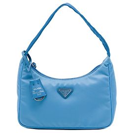 Bolsa de Ombro Prada Mini Tessuto Re Edition 2000 Azul Azul