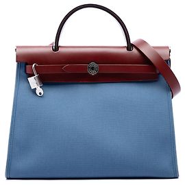 Borsa Hermès Toile Herbag Zip 31 Blu Blu