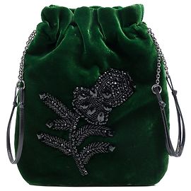 Pouch Prada Beaded Velluto verde Verde