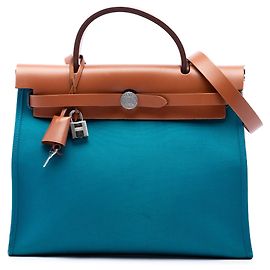 Bolsa Hermès Toile Herbag Zip 31 Azul Azul