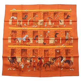 Hermès Les Boxes Seidentuch 90 Orange Orange