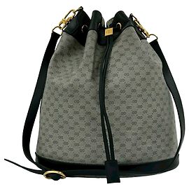 Bolso de cubo con cordón Gucci Micro GG Supreme Gris Gris