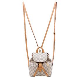Louis Vuitton Damier Azur Sperone BB Rucksack Weiß Weiß