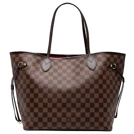 Borsa Tote Louis Vuitton Neverfull MM Damier Ebene Marrone Marrone