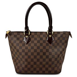 Borsa a mano Louis Vuitton Damier Ebene Saleya PM Marrone Marrone