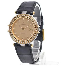 Omega Constellation Quartz em aço inoxidável e ouro amarelo com bisel e marcadores de diamante e madrepérola 25 Outro
