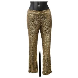 Balmain Paris Pantalons à sequins dorés et boutons embossés – Size 36 Autre