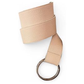 Cinturón Burberry de cuero rosa pálido con hebilla de doble anillo Rosa Hardware de plata