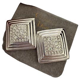 Dior Orecchini a clip in argento e strass Argento