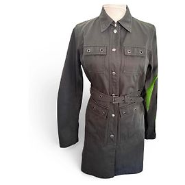 Abito a camicia Prada in cotone e poliuretano nero Nero