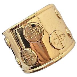 Christian Dior Vintage CD Gold-Tone Bangle Bracelet Golden
