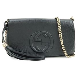 Gucci Soho Chain Leather Medium Preto