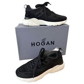 Baskets Hogan en daim noir Noir
