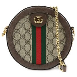 Gucci Ophidia Round GG Coated Canvas Mini Beige