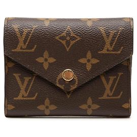 Louis Vuitton Monogram Portefeuille Victorine Tri-fold Wallet Brown