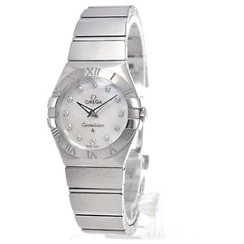 Omega Constellation Quartz aus Edelstahl mit Diamantmarkierungen und Perlmutt 28 Andere