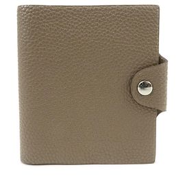 Hermès HERMES Funda de libreta Ulysse Mini en Taurillon Clemence Grabado ▢K Gris