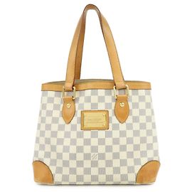Bolsa de mão Louis Vuitton Damier Azur Hampstead PM Ivory N51207 Branco