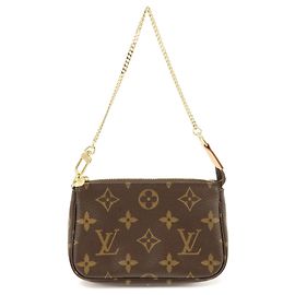 Louis Vuitton Monogram Mini Pochette Accessoires Hand Bag Bown M58009 Marrone