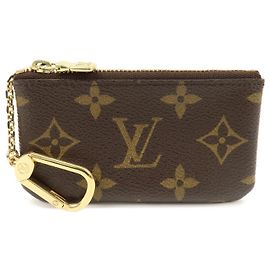 Louis Vuitton Monogram Pochette Cles Coin Case Key Case Brown M62650 Brown