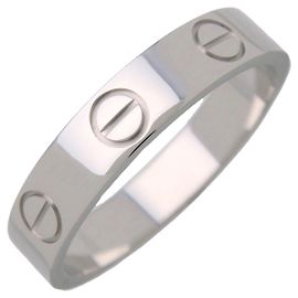 Anello Cartier Mini Love K18 750WG Oro Bianco #49 US5 EU49 HK10.5 Bianco D'oro