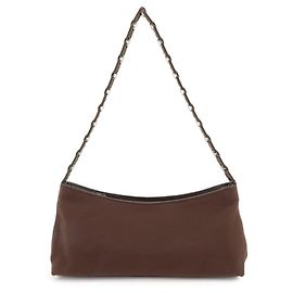 Salvatore Ferragamo Bolsa de Ombro e Bolsa de Mão Ferragamo Varra em Nylon e Couro com Corrente, Castanho Marrom