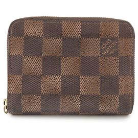 Louis Vuitton Damier Canvas Zippy Coin Case Wallet Brown N63070 Brown