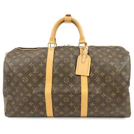 Louis Vuitton Monogram Keep All 50 Boston Bag Brown M41426 Marrom