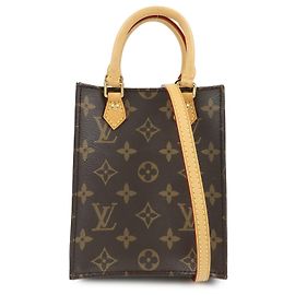 Louis Vuitton Monogram Petit Sac Plat Borsa a Tracolla 2Way Marrone M69442 Marrone