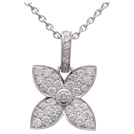 Louis Vuitton Diamantenhalskette Anhänger Craquant PM K18 750WG Silber