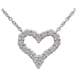 Colar Tiffany & Co Sentimental Heart Diamond PT950 Platinum Prata