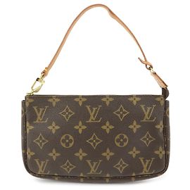 Louis Vuitton Monogram Pochette Accessoires Pouch Hand Bag M51980 Marrom