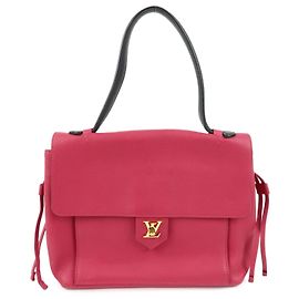 Louis Vuitton Lockme PM Bolsa de mão e de ombro em couro Fuchsia M50360 Rosa Vermelho