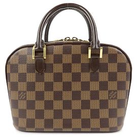 Louis Vuitton Damier Sarria Mini Canvas Leather Hand Bag N51286 Marrom