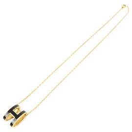 Hermès HERMES Pop H Metallkette Schwarz Gold Schwarz Golden