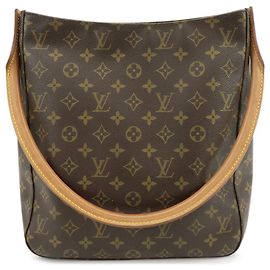 Bolsa de Ombro Louis Vuitton Monogram Looping GM em Couro Castanho M51145 Marrom