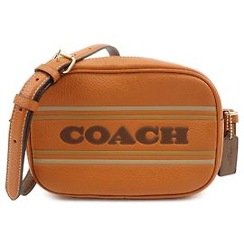 Bolsa de Ombro e Bolsa Tiracolo em Couro com Logótipo COACH Camel Brown Marrom