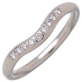 Tiffany & Co Curved Band 9P Diamantring PT950 Platin US 5.25 Silber