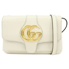 Borsa a tracolla GUCCI Double G Arli in pelle Bianca 550129 Bianco