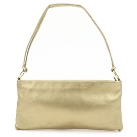 Salvatore Ferragamo Bolsa de Ombro Ferragamo Gancini em Couro Nappa Dourado Dourado