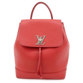 Mochila Louis Vuitton Lockme de piel Taurillon Ruby M41818 Roja