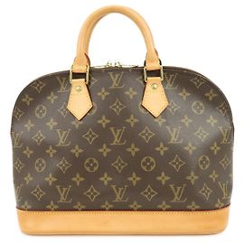 Louis Vuitton Monogram Alma Canvas Leather Hand Bag Brown M51130 Marrom