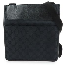 GUCCI Borsa a tracolla e a spalla in pelle e tela GG Nera 27639 Nero