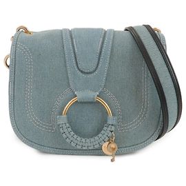 See by Chloé Bolsa de Ombro Chloe See by Chloe Hana em Denim e Couro Denim Azul