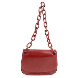 Borsa a tracolla e borsa a mano PRADA in pelle e plastica con catena Logo Rossa Rosso
