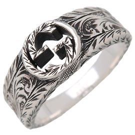 Bague GUCCI Interlocking G Arabesque SV925 Argent #17 US8 EU57 Argenté