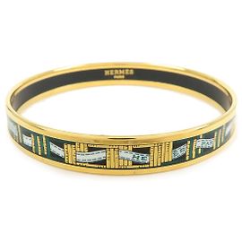 Hermès HERMES Email PM Bracciale Rigido Placcato Oro Verde Scuro D'oro Verde